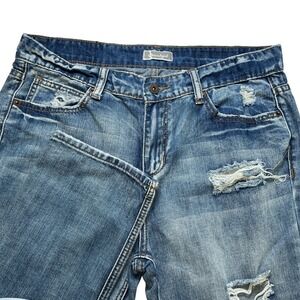 Soundgirl Women's Blue Distressed Ripped Boyfriend Jeans Size 13